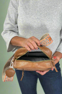 Boho Guitar Strap Crossbody - Coffee