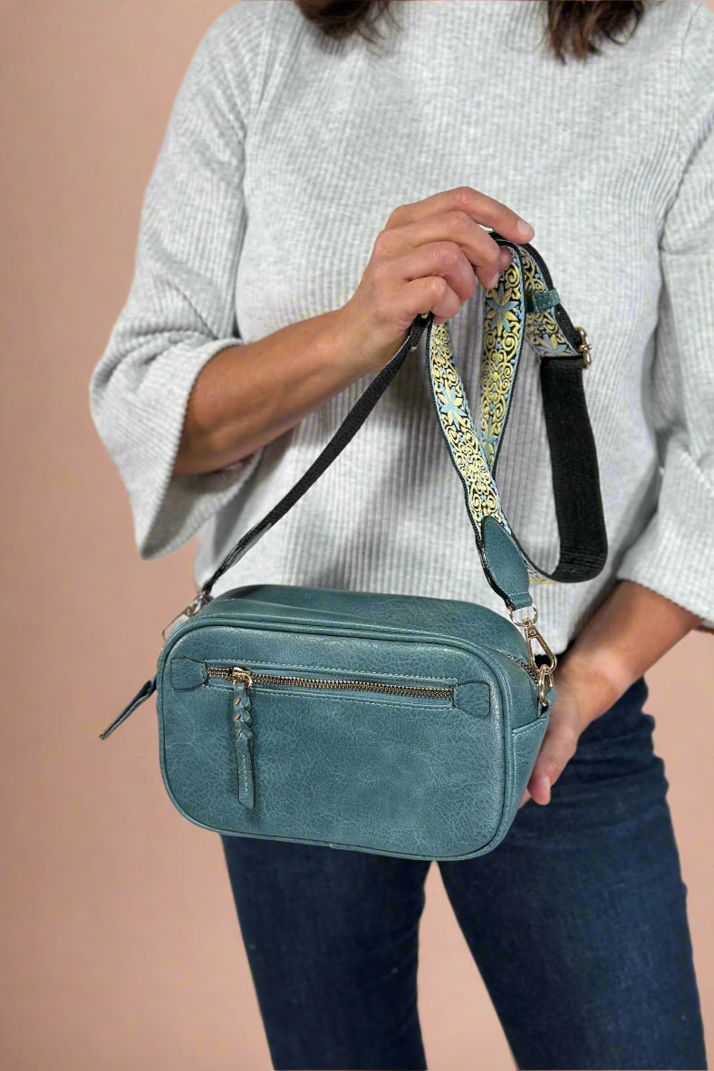 Boho Guitar Strap Crossbody - Denim