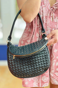 Kaylor Woven Crossbody w/ Pouch - Black