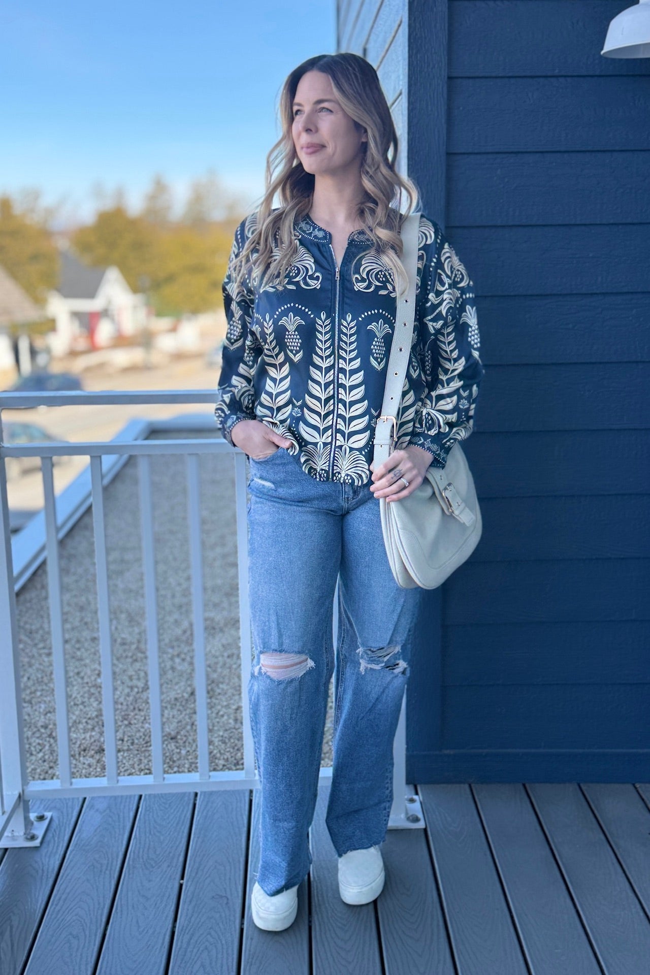 Printed Jacket - Navy Multi