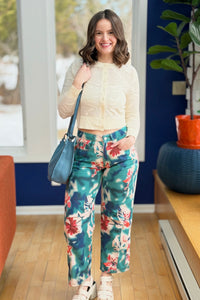 Western Vintage Printed Jeans - Floral