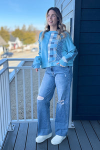 Super HR Double Cuffed Baggy Wide Jeans LV37