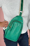 Wylie Triple Zip Sling Bag - Kelly Green