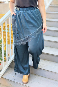 Half Slip Skirt Lace Pants - Teal