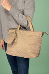 Scout Quilted Nylon Tote - Taupe