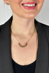 Wood Bead Curved Bar Necklace