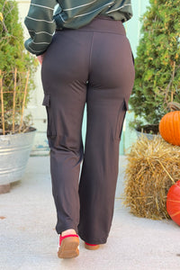 Straight Leg Cargo Pants - Black