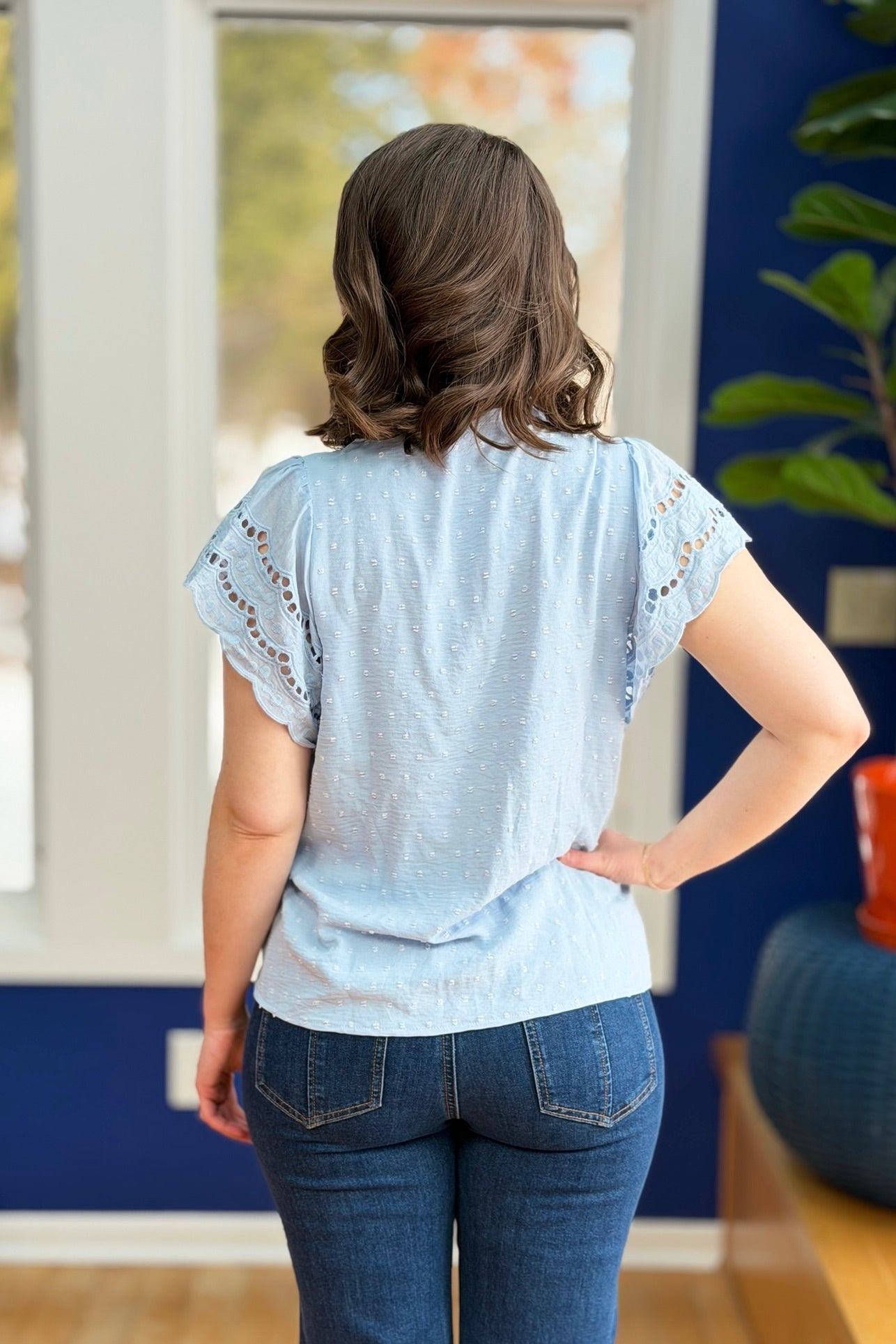 Super Stretch Stitch Detail Straight Jeans