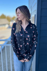 Cocktails On Me Print Shirt