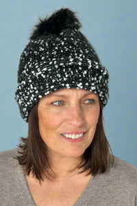 Fur Lined Beanie Pom Multicolor
