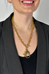 Oval Chain Necklace Clasp Pendant