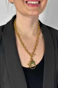 Oval Chain Necklace Clasp Pendant