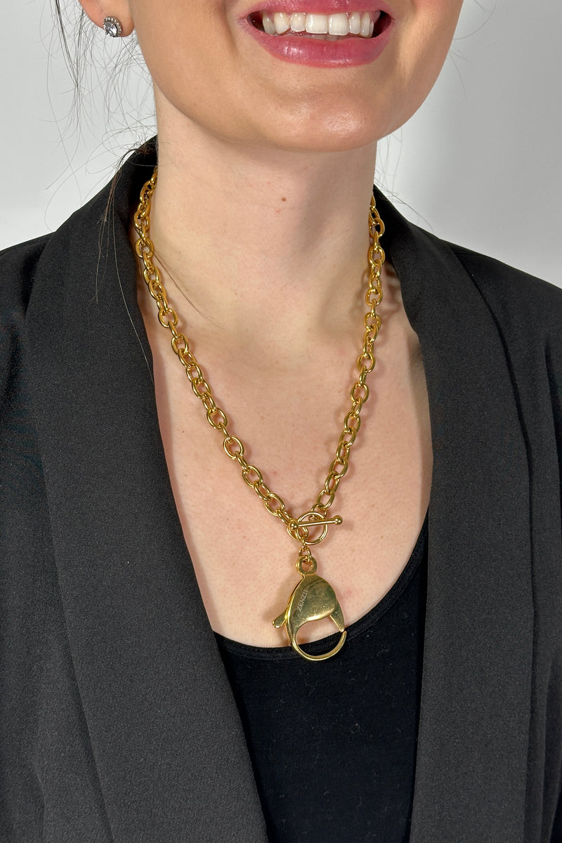 Oval Chain Necklace Clasp Pendant