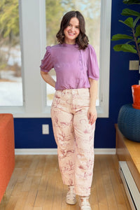 Western Vintage Printed Jeans - Cowboy