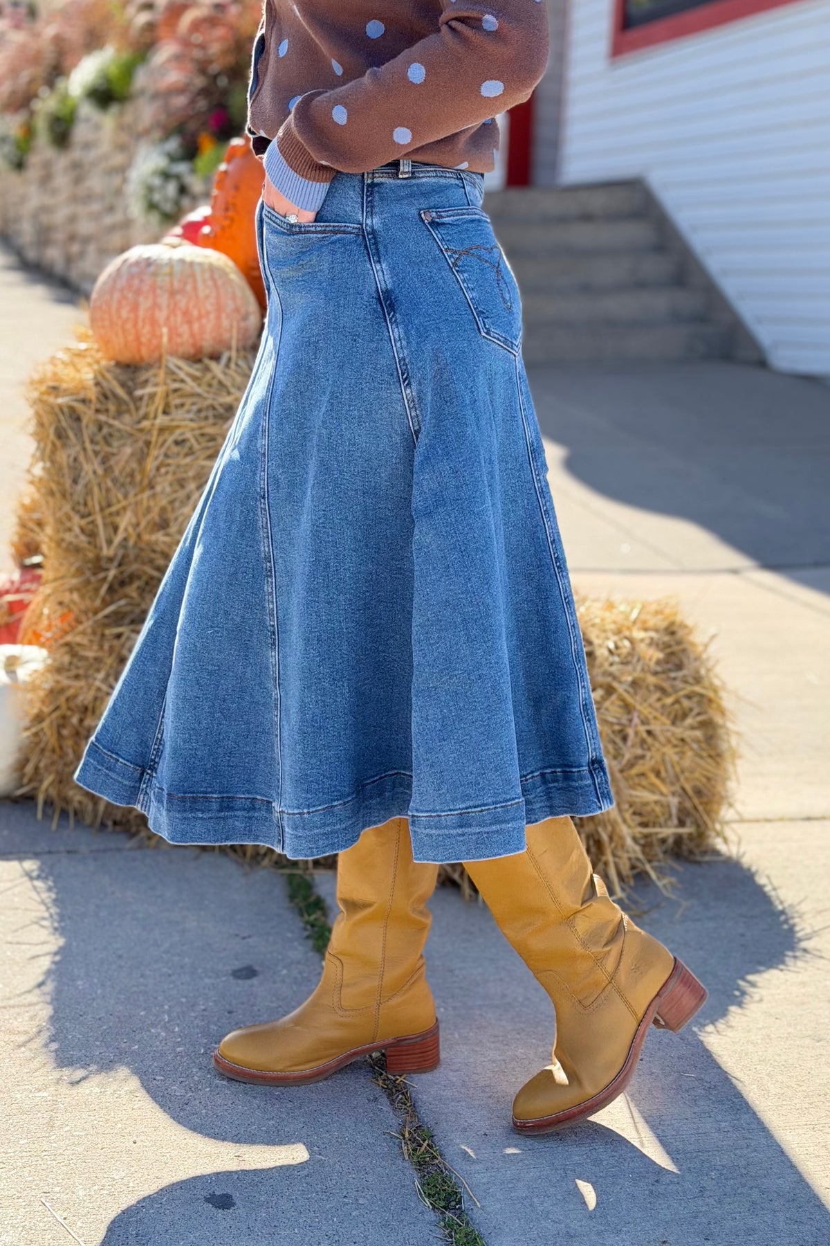 HW Lasso Denim Skirt