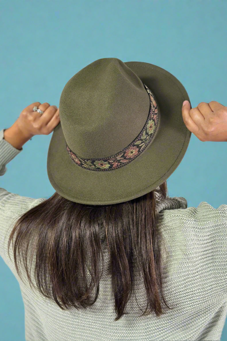 Fedora Jazz Hat - Army Green