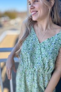 Printed Cami Romper - Green