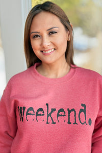 Weekend. Cozy Sweatshirt - Heather Red