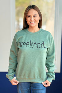 Weekend. Cozy Sweatshirt - Heather Green