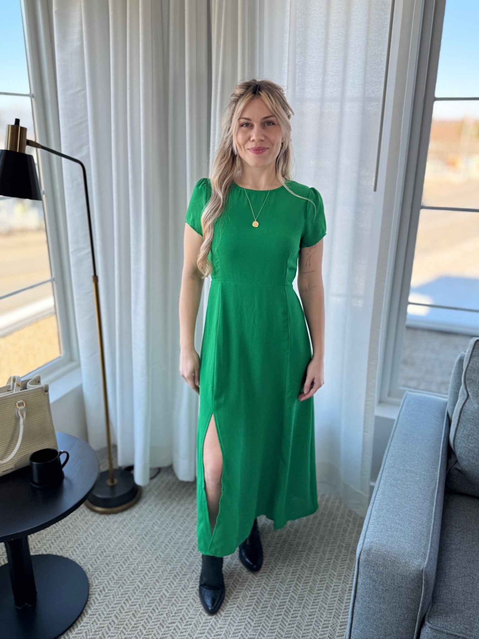 Open Back Maxi Dress - Kelly Green