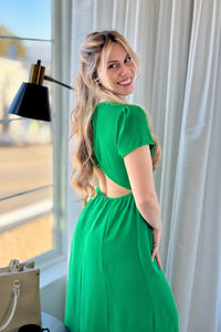Open Back Maxi Dress - Kelly Green