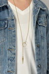 ReStrung Jewelry - Dagger Lariat Necklace Gold