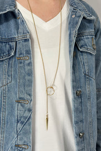 ReStrung Jewelry - Dagger Lariat Necklace Gold