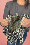 Knitted Shoulder Tote - Black