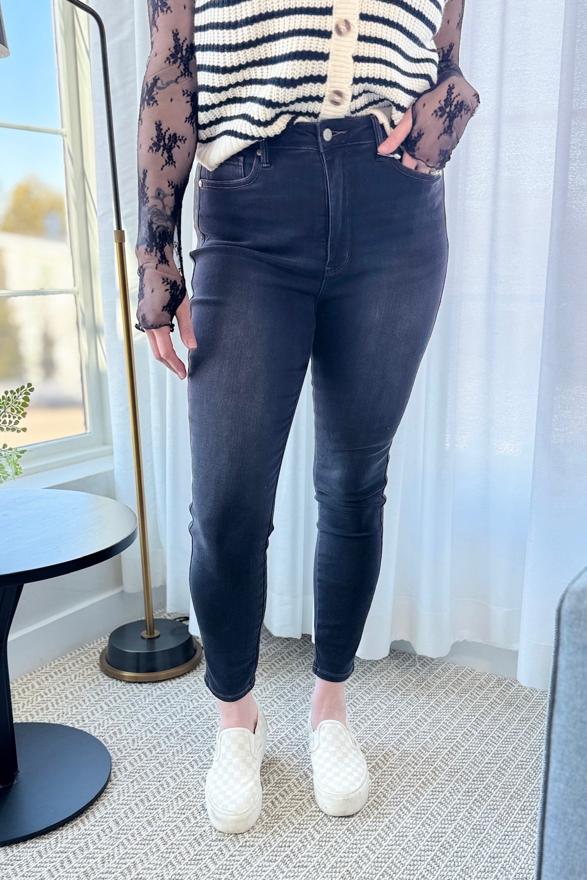 HW Tummy Control Black Wash Jeans JB80
