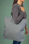 Retro Embroidered Canvas Tote - Cream