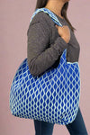 Knitted Shoulder Tote - Blue