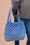 Knitted Shoulder Tote - Blue