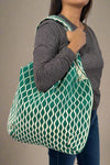 Knitted Shoulder Tote - Green