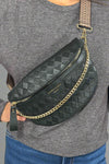 Luxury Checkered Crossbody Bag - Black