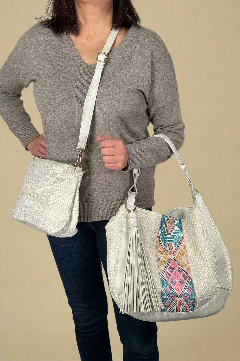 Jalyn Tribal Saddle Bag Ivory