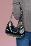 Studded Boston Shoulder Bag - Black