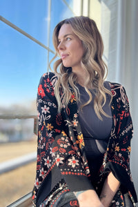 Scarf Printed Kimono - Rust