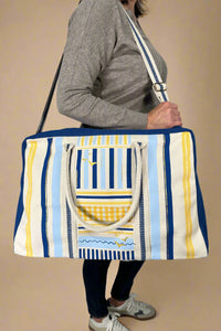 Coaster Stripe Weekender Bag Blue