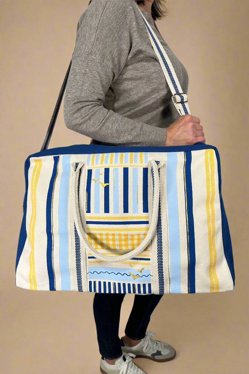 Coaster Stripe Weekender Bag Blue