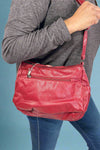 Texture Soft Messenger Bag - Red