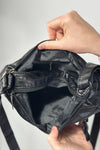 Texture Soft Messenger Bag - Black
