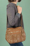 Texture Soft Messenger Bag - Brown