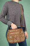 Texture Soft Messenger Bag - Brown