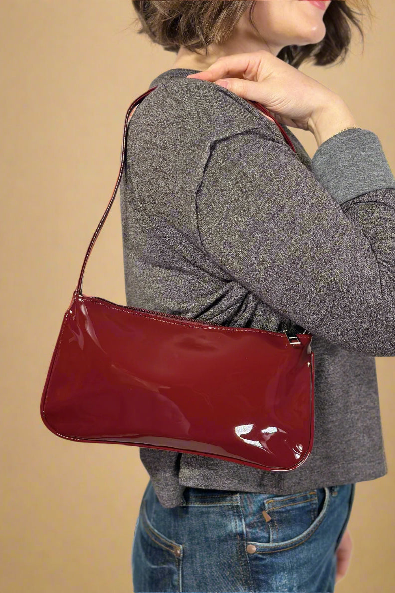 Baguette Tote Bag - Dark Red