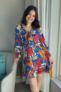 Mirabelle Twisted Front Dress - Royal