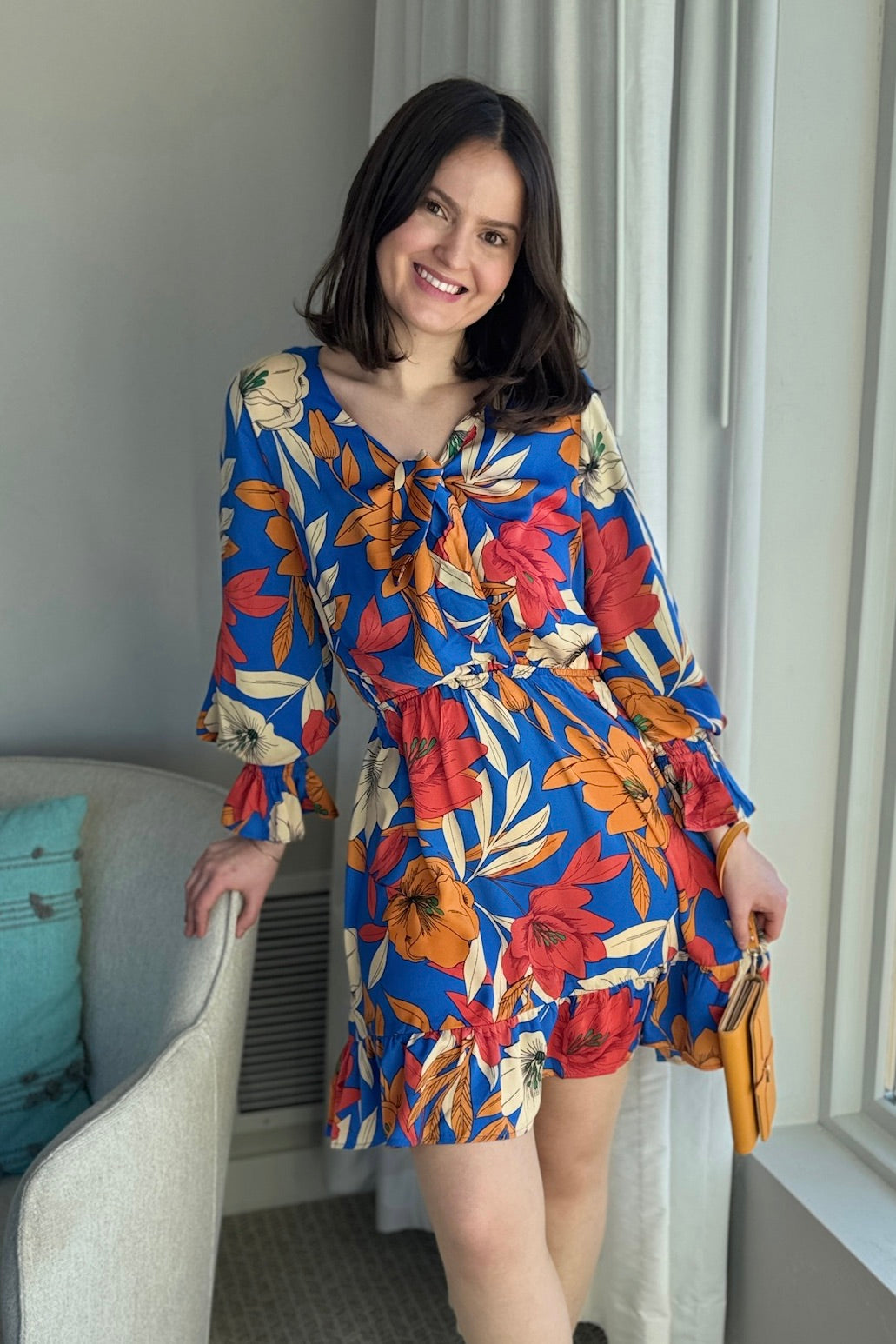 Mirabelle Twisted Front Dress - Royal