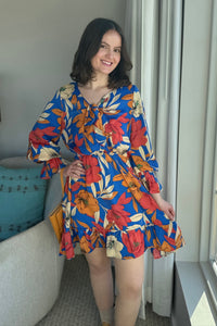 Mirabelle Twisted Front Dress - Royal