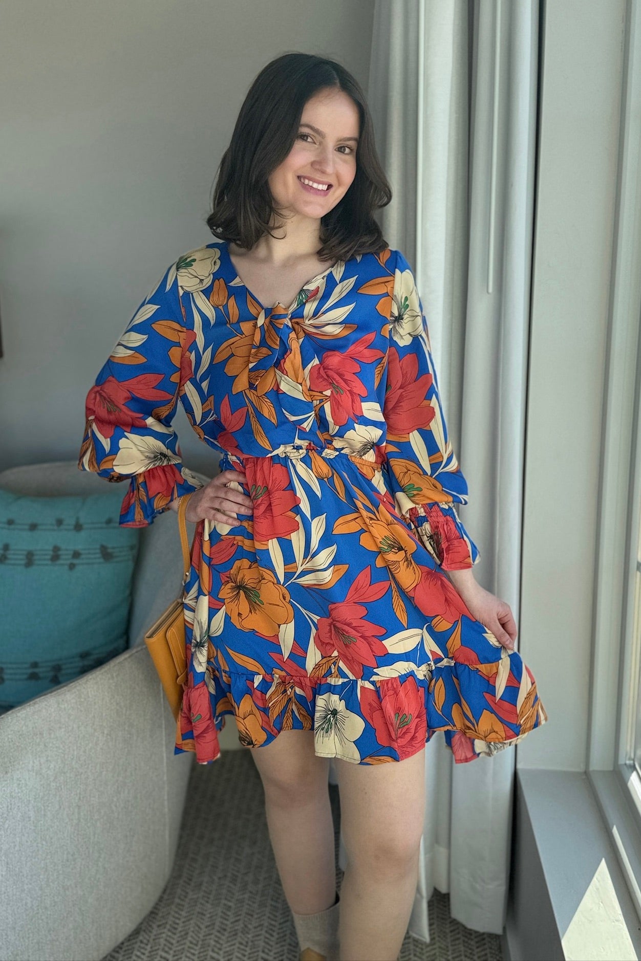 Mirabelle Twisted Front Dress - Royal