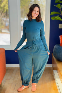 Relaxed Harem Pants - Teal