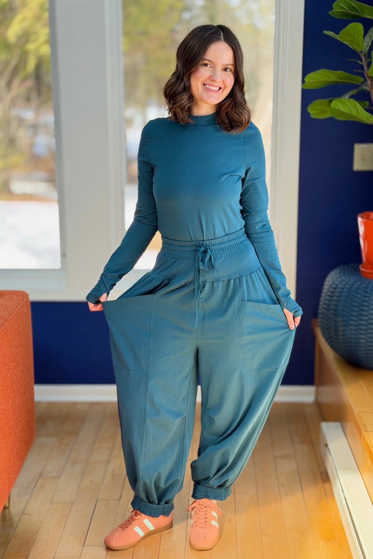 Relaxed Harem Pants - Teal
